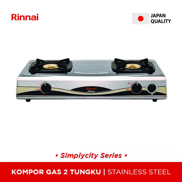 Rinnai Kompor Gas 2 Tungku Stainles - RI522AT